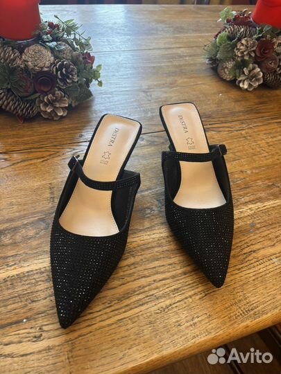 Мюли туфли новые стразы блестящие