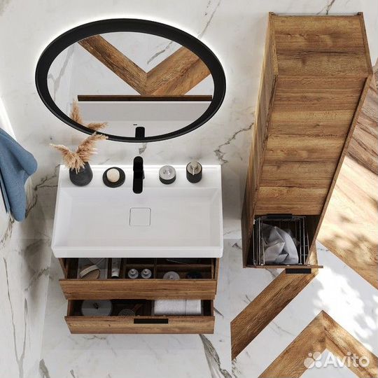 Тумба с раковиной briz Teco 60 Дуб Веллингтон табак 243 03-18065-17 00 вел