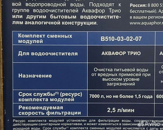 Комплект фильтров Аквафор В510-03-02-07