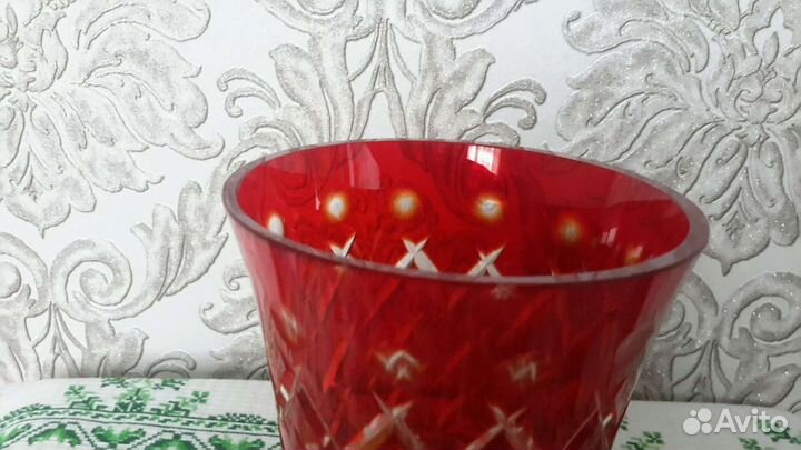 Ваза хрустальная СССР цветная