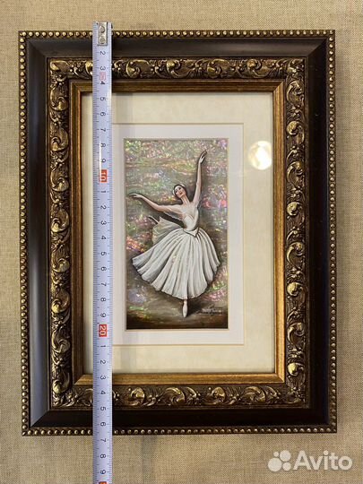 Панно картина на перламутре «Балерина»