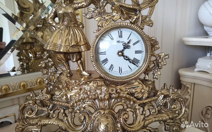Часы каминные бронза