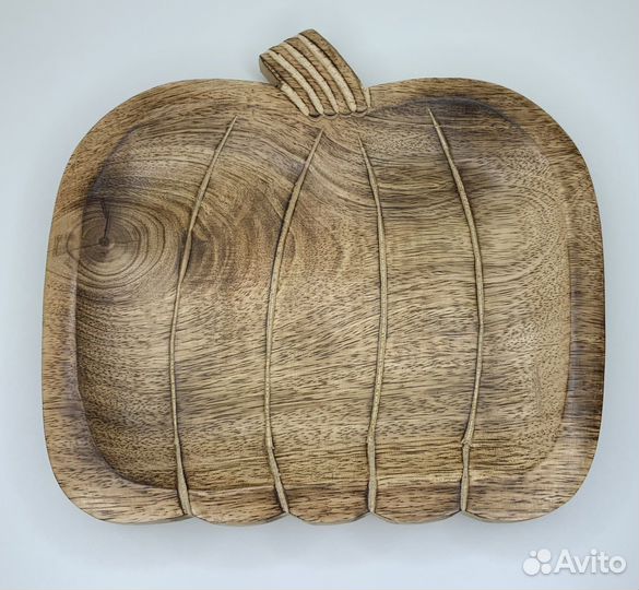 Тарелка тыква из дерева манго в стиле hm home zara