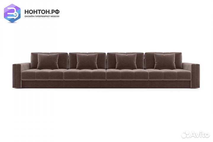 Диван прямой тик-так Монарх коричневый