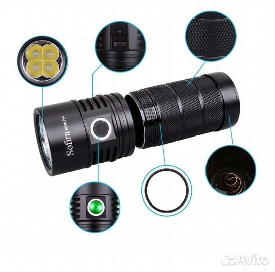 Супер яркий фонарик Sofirn Sp36 pro 8000lm 432m