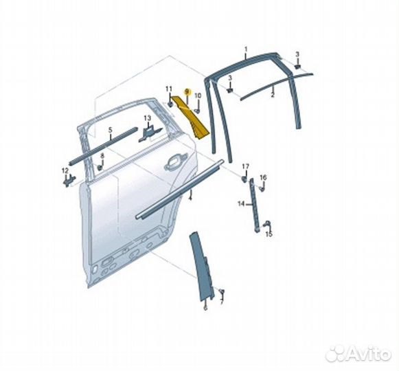 Накладка двери задняя левая Audi Q7 4MB CVM002222