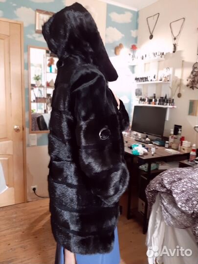 Шуба норковая с капюшоном 44 46