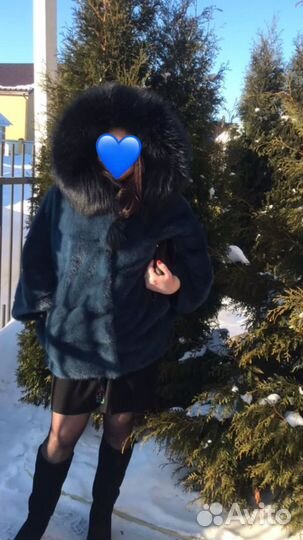 Шуба норковая с капюшоном