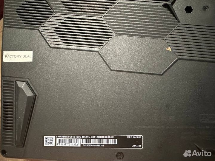 Игровой ноутбук MSI RTX3060 i5-12500H