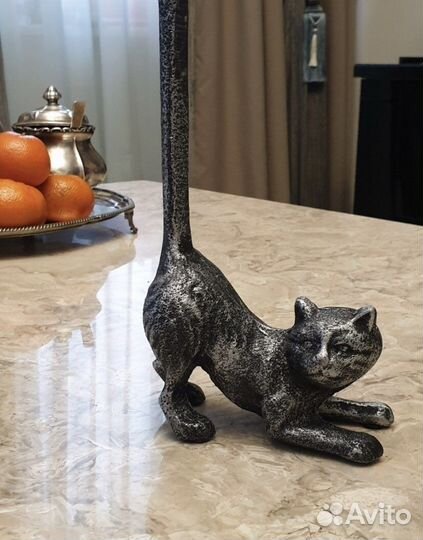 Подставка кот держатель чугун