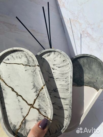 Поднос из гипса ручной работы