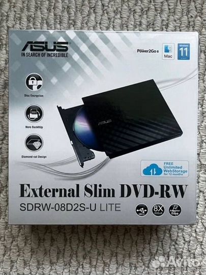 Внешний dvd rw привод Asus sd-rw-08d2s-u lite