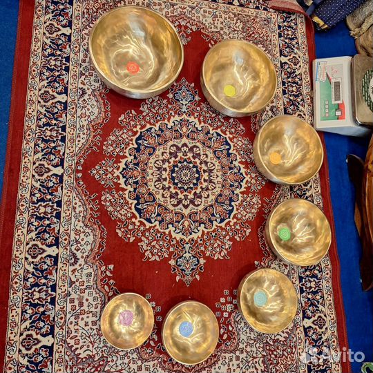 Поющие Чаши кованые набор 7 чаш (по чакрам, нотам)