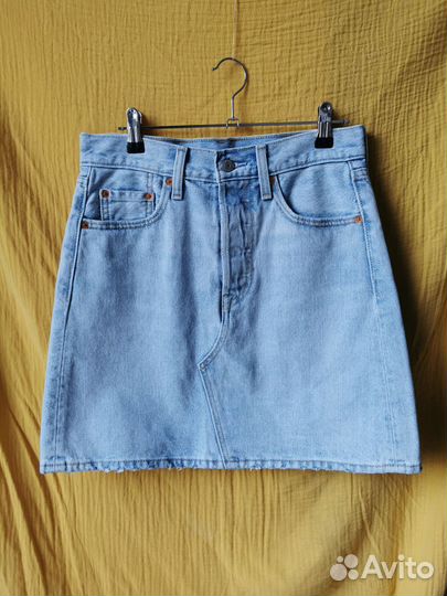 Джинсовая мини юбка Levis 44 голубая