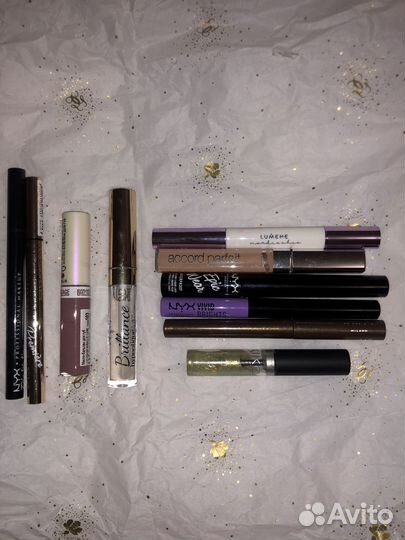 Блески, бальзамы, nyx подводки, корректоры, глит