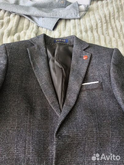 Школьный костюм для мальчика 134 серый