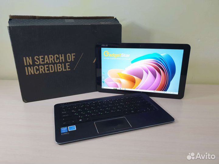 Тонкий Ноутбук-трансформер Asus, SSD M2, IPS FHD