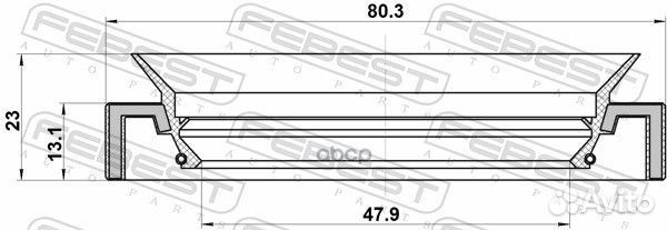 Сальник привода 47.9X80.3X13.1X23 подходит для