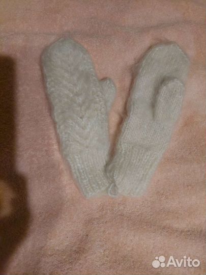 Варежки зимние (козий пух) новые