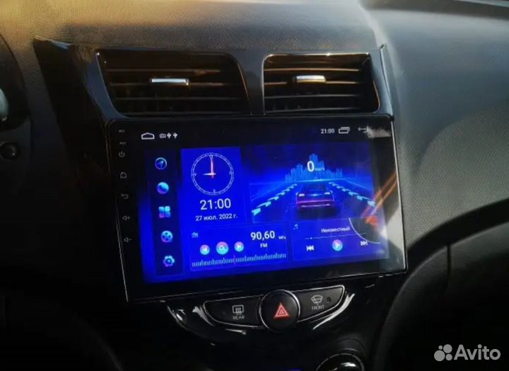 Магнитола 2 din android 9 дюймов hyndai solaris