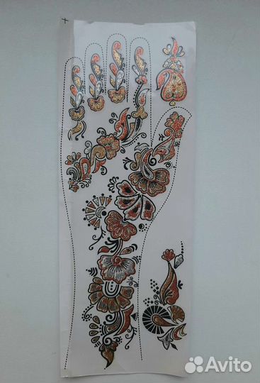 Переводные временные цветные татуировки мехенди