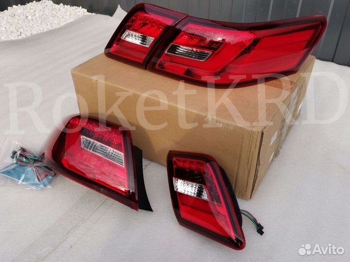 Задние фонари toyota camry 40 Бело-красные
