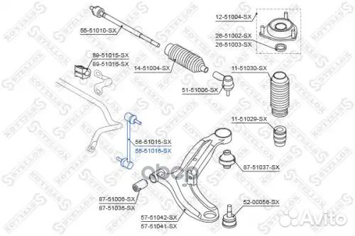 Тяга стаб. пер. п. hyundai getz 02 перед прав