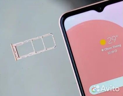 Лоток симкарты Samsung A23 оранжевый