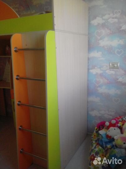 Крлвать чердак детская+матрас