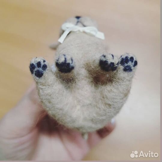 Игрушка французский бульдог. валяние из шерсти