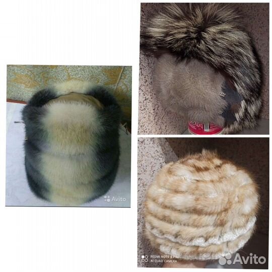 Шапки норковая песец