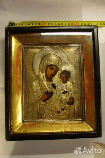 Икона Богоматерь Оклад серебро 84 проба киот