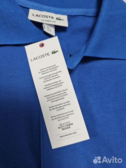 Поло lacoste синее