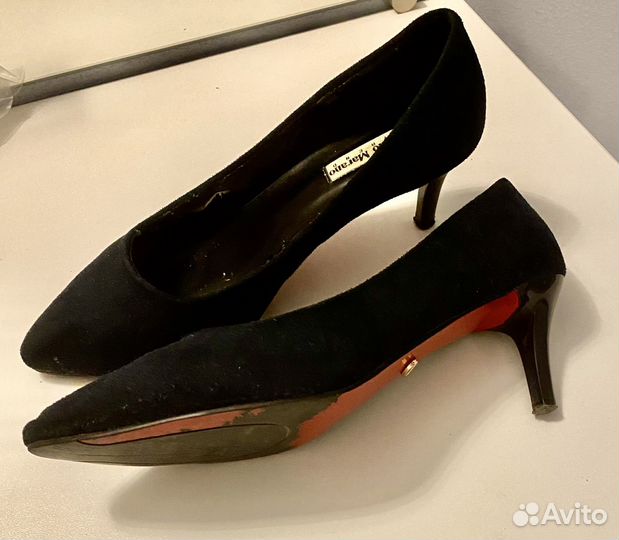 Туфли женские 39 размер, синие, замшевые, б/у