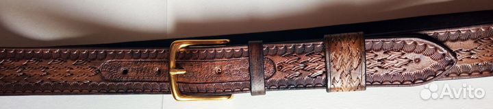 Ремень кожаный с рисунком