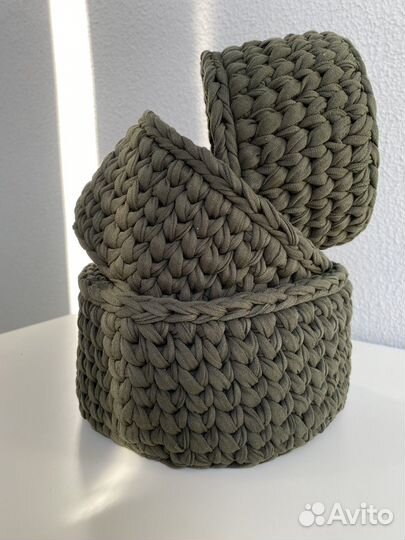 Набор корзин из трикотажной пряжи