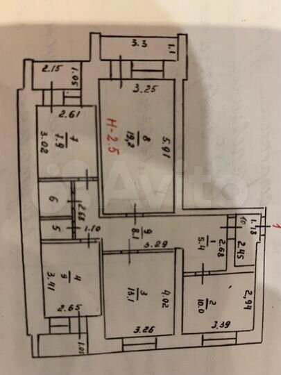 4-к. квартира, 79,5 м², 1/3 эт.