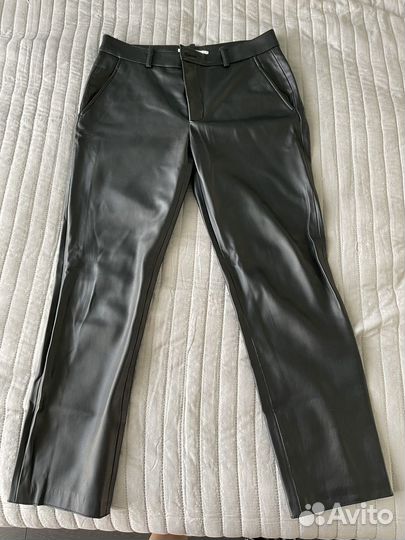 Кожаные брюки zara m