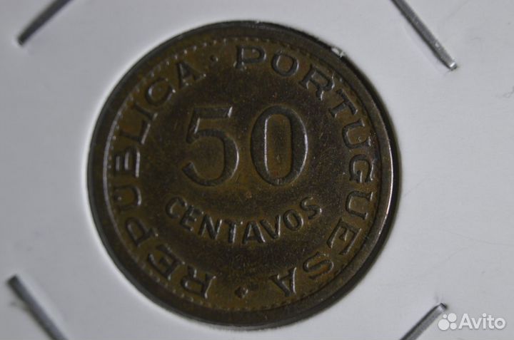 Монета 50 центаво сентаво 1968 года. Кабо Верде (О