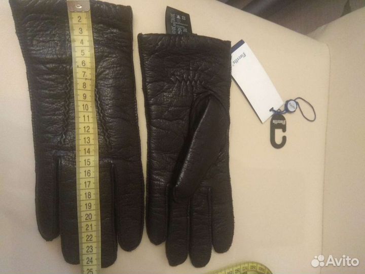 Новые перчатки зимние теплые кожаные