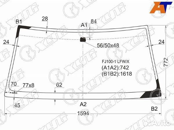Стекло лобовое lexus LX470