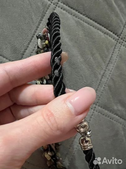 Колье из цветного камня, украшение на шею