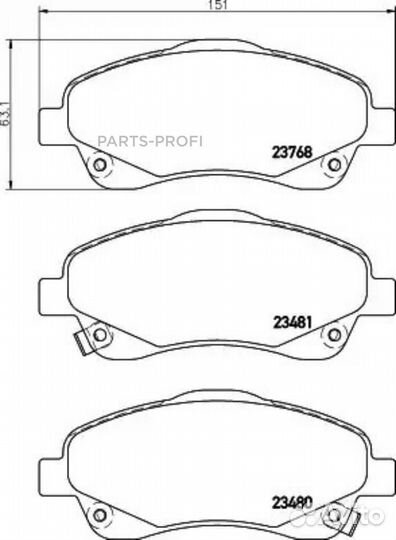 Nisshinbo NP1048 колодки дисковые передние\ Toyota Avensis 1.6-2.4D-4D 03