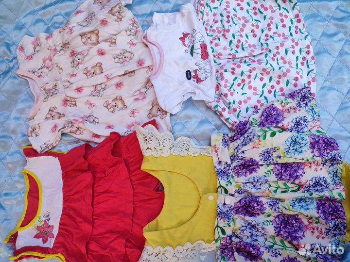 Большой пакет одежды на девочку 6-12мес