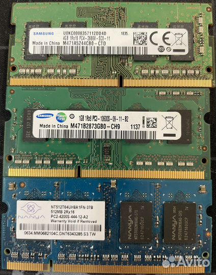 Память для ноутбука ddr2, ddr3, ddr4