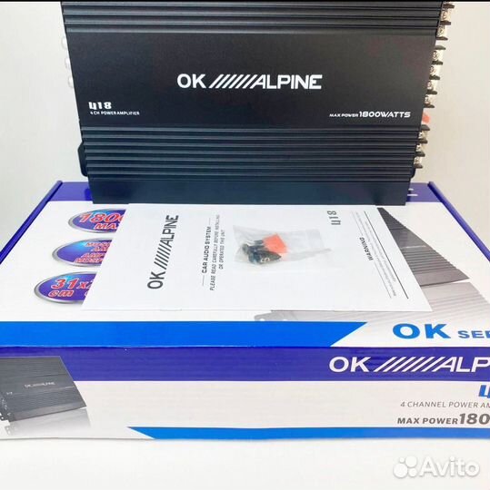 Усилитель Alpine ok 4 канала 1800W