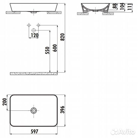 Раковина Creavit Ultra 60 капучино UL060-00CM00E-0000