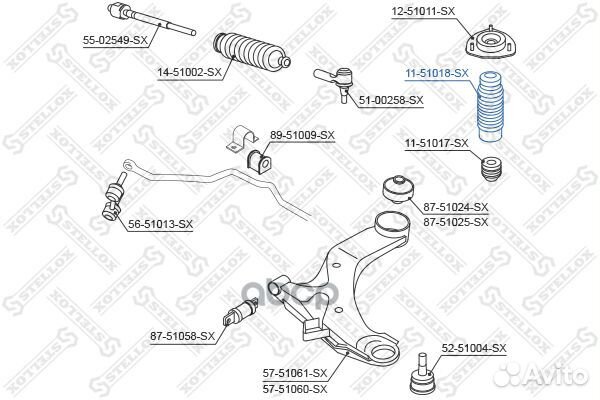 11-51018-SX пыльник амортизатора переднего Hyu