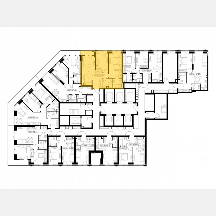 2-к. квартира, 69,7 м², 2/55 эт.