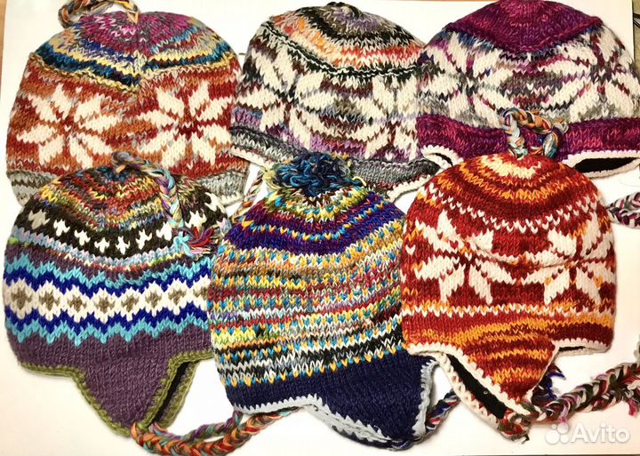 Непальская шапка из шерсти яка на флисе